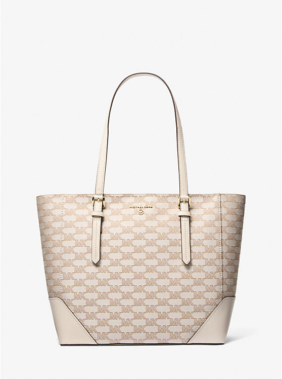 Aria Large Signature Logo Jacquard Tote Bag Lt Crm Multi