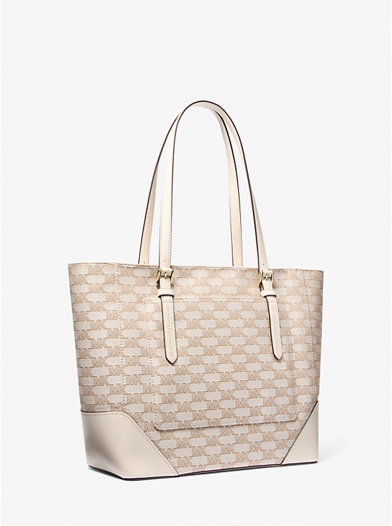 Aria Large Signature Logo Jacquard Tote Bag Lt Crm Multi