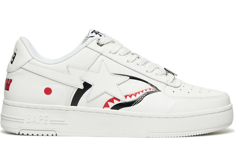 A Bathing Ape Bape Sta Low Shark Pack White