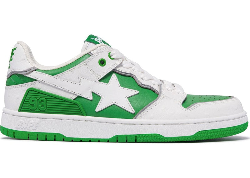 A Bathing Ape Sk8 Sta #1 Ostrich Pack White Green