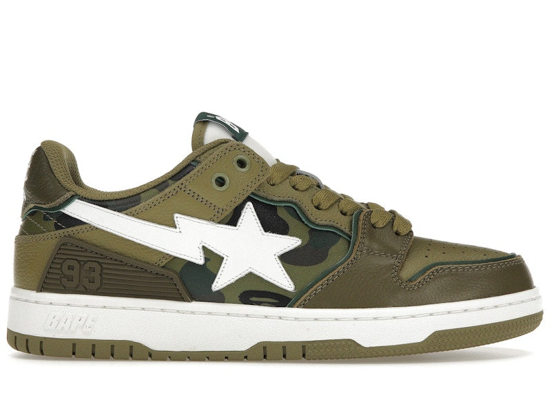 A Bathing Ape Sk8 Sta Olive Drab Green Camo