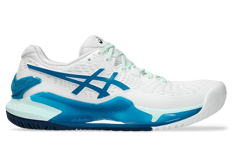 Asics Gel-Resolution 9 White Teal Blue (Women'S)