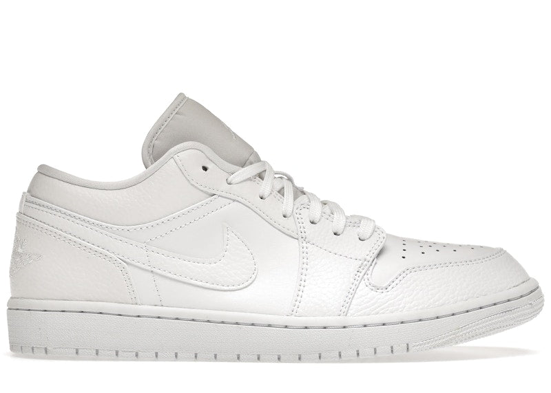 Jordan 1 Low Triple White Tumbled Leather