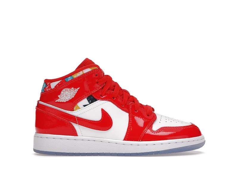 Jordan 1 Mid Barcelona Sweater Red Patent (Gs)