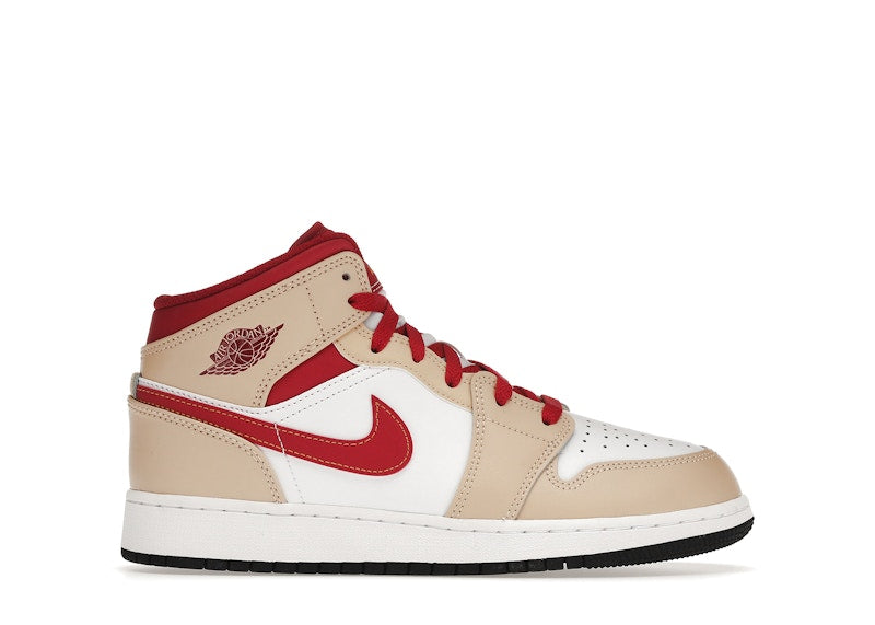 Jordan 1 Mid Light Curry Cardinal (Gs)