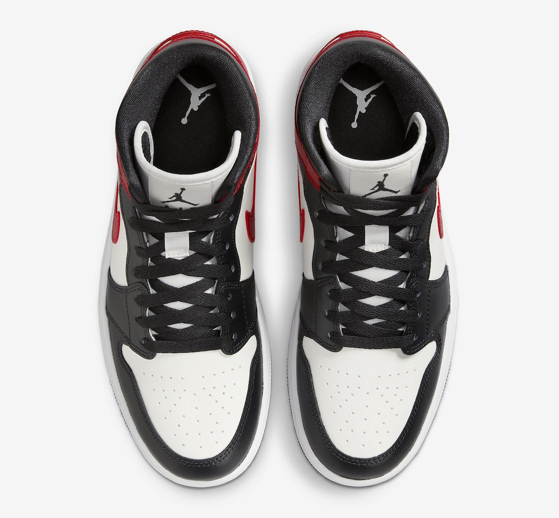 Air Jordan 1 Mid Gym Red Off Noir Sale