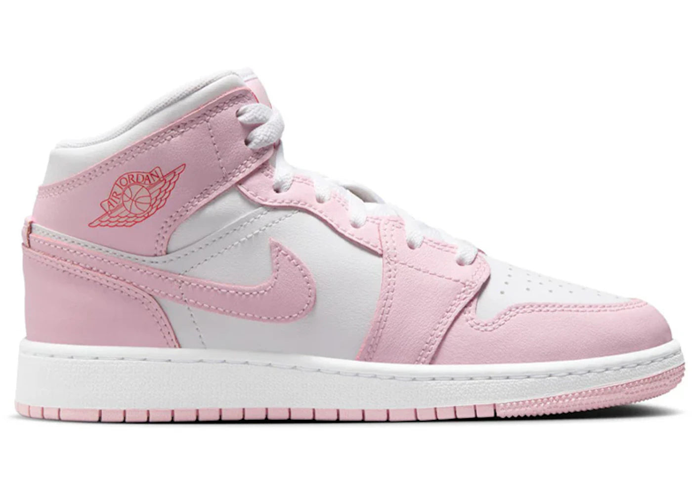 Jordan 1 Mid Pink Foam Fire Red (Gs)