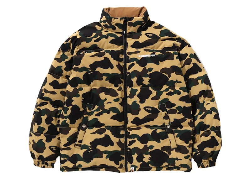 Bape 1St Camo Reversible Down Jacket Yellow