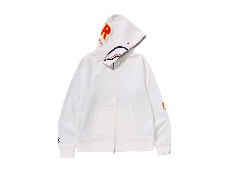 Bape 2Nd Shark Full Zip Hoodie White