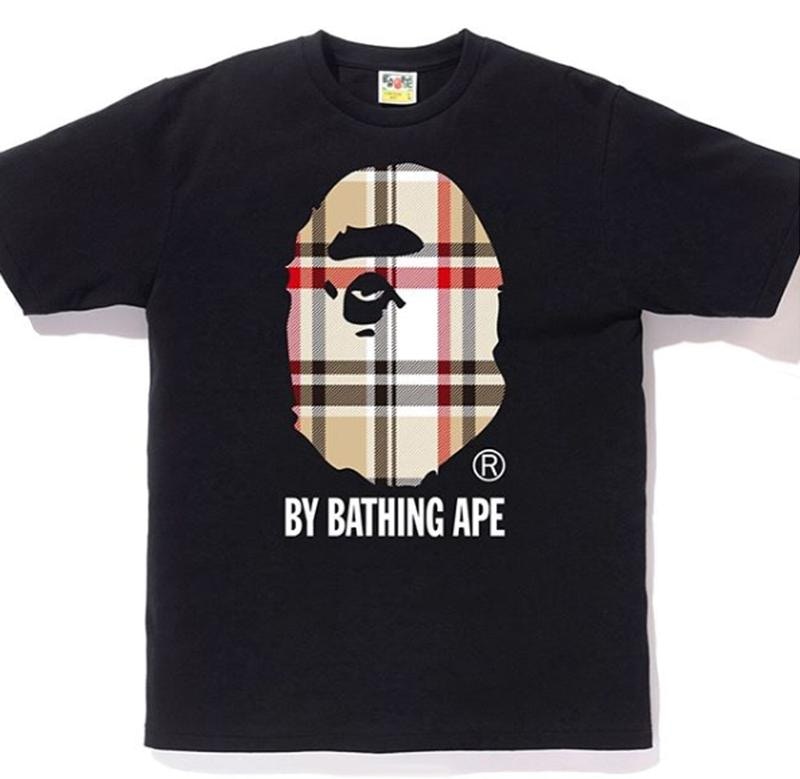 Bape A Bathing Ape Check By Bathing Tee Black/Beige