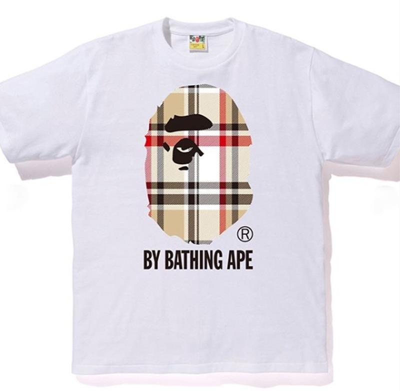 Bape A Bathing Ape Check By Bathing Tee White/Beige