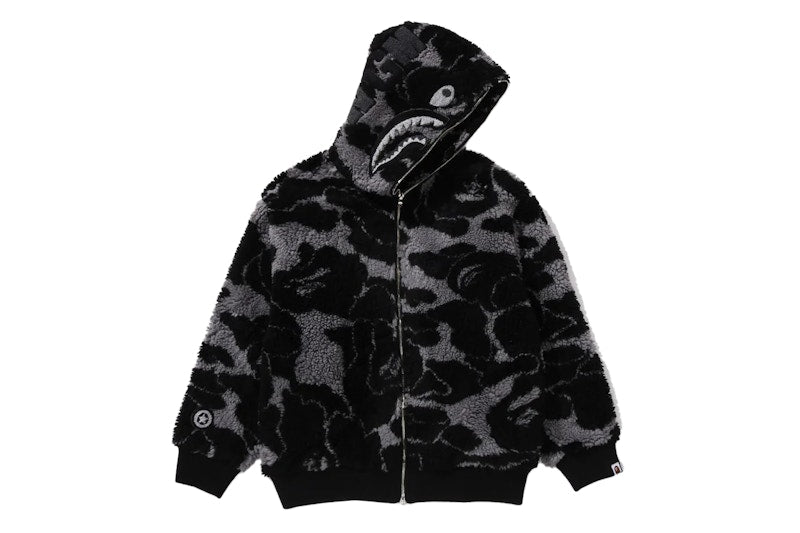 Bape Abc Camo Boa Shark Relaxed Fit Hoodie Black