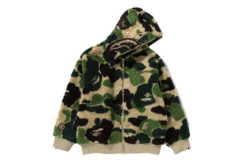 Bape Abc Camo Boa Shark Relaxed Fit Hoodie Green