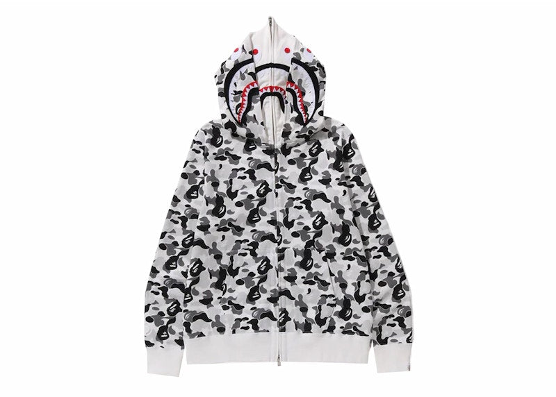 Bape Abc Camo Double Shark Full Zip Hoodie (Fw23) Grey