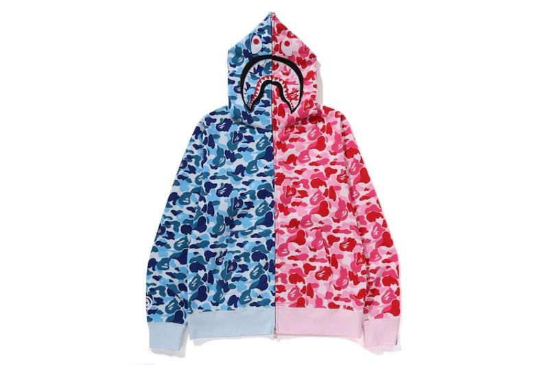 Bape Abc Camo Separate Shark Full Zip Hoodie Blue