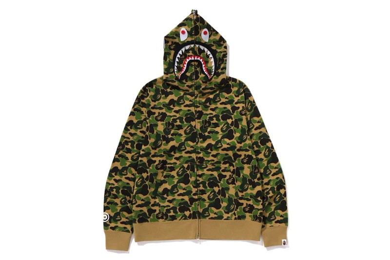 Bape Abc Camo Separate Shark Full Zip Hoodie Green