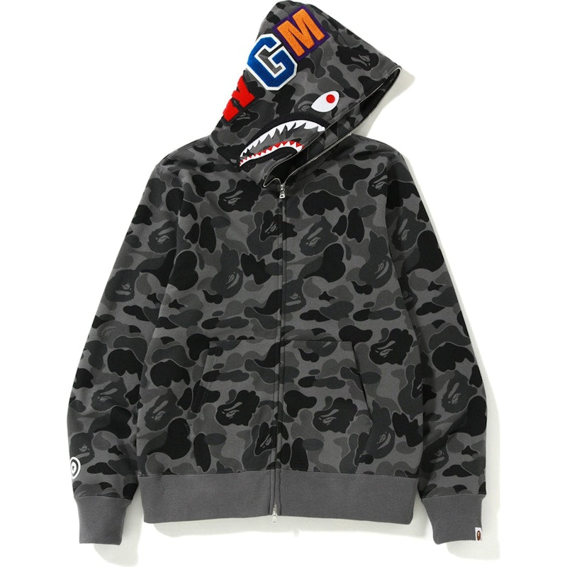 Bape Abc Camo Shark Full Zip Hoodie Black