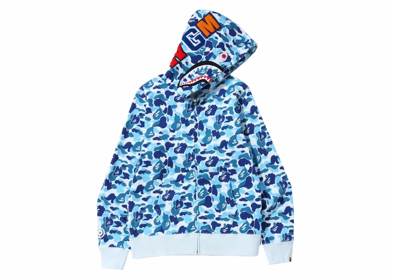 Bape Abc Camo Shark Full Zip Hoodie Blue