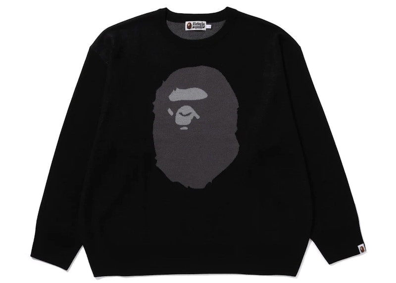 Bape Ape Head Jacquard Knit Sweater Black