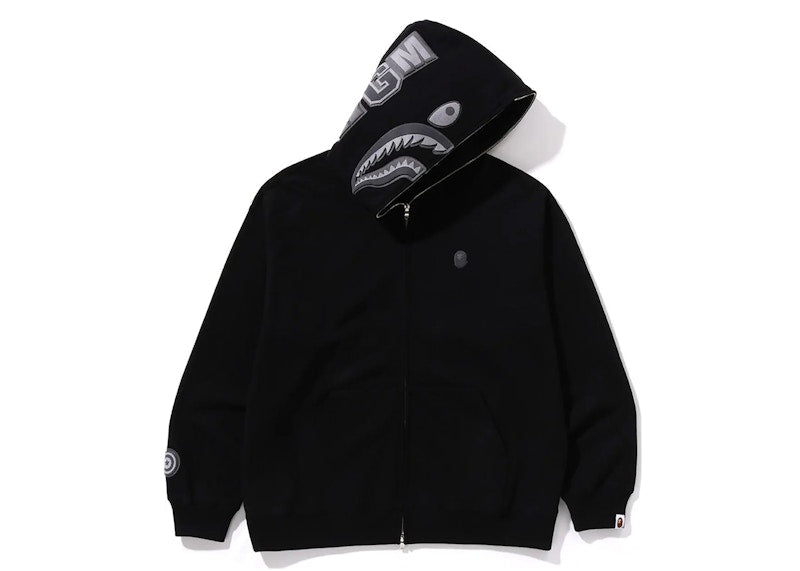 Bape Ape Head One Point Shark Zip Hoodie Black