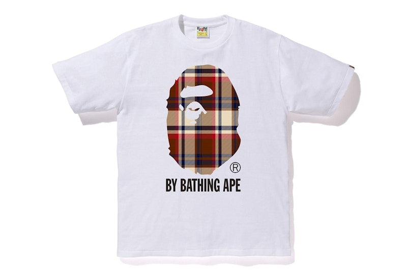 Bape Check By Bathing Ape Tee White/Red