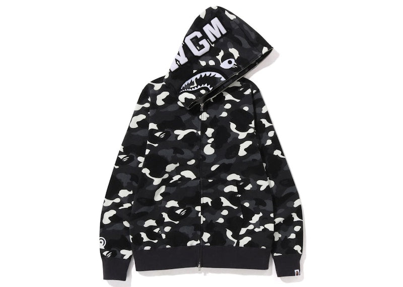 Bape City Camo Shark Full Zip Hoodie (Ss23) Black