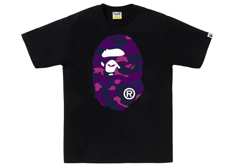 Bape Color Camo Big Ape Head Tee Black/Purple