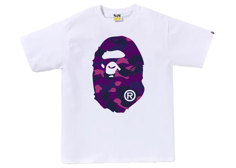 Bape Color Camo Big Ape Head Tee White/Purple