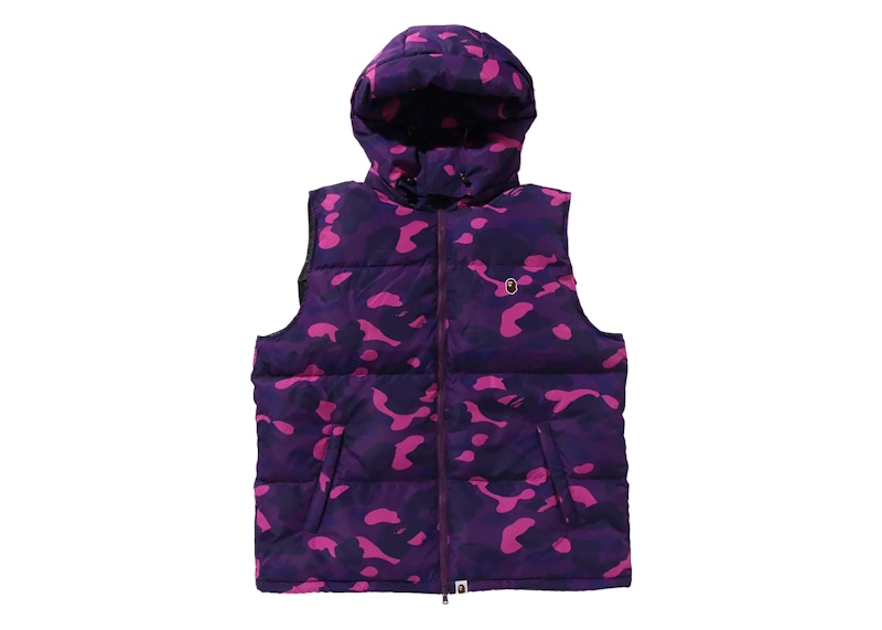 Bape Color Camo Down Vest Purple