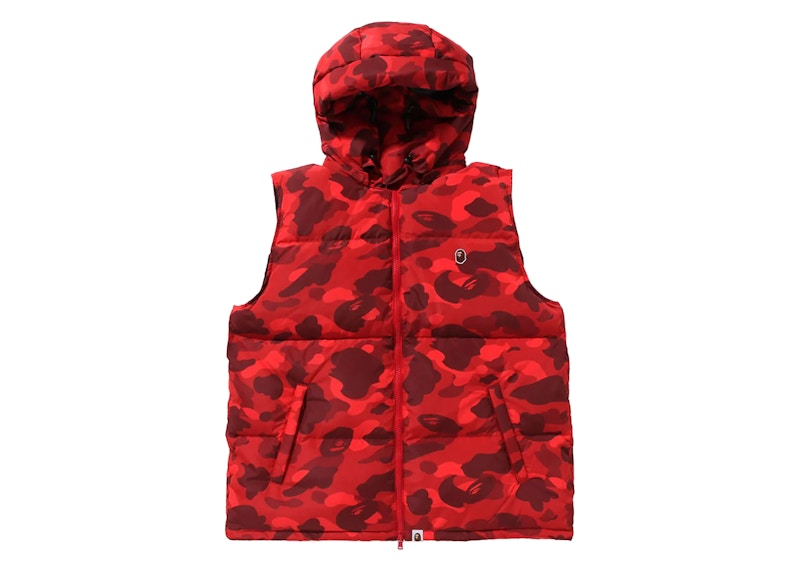 Bape Color Camo Down Vest Red