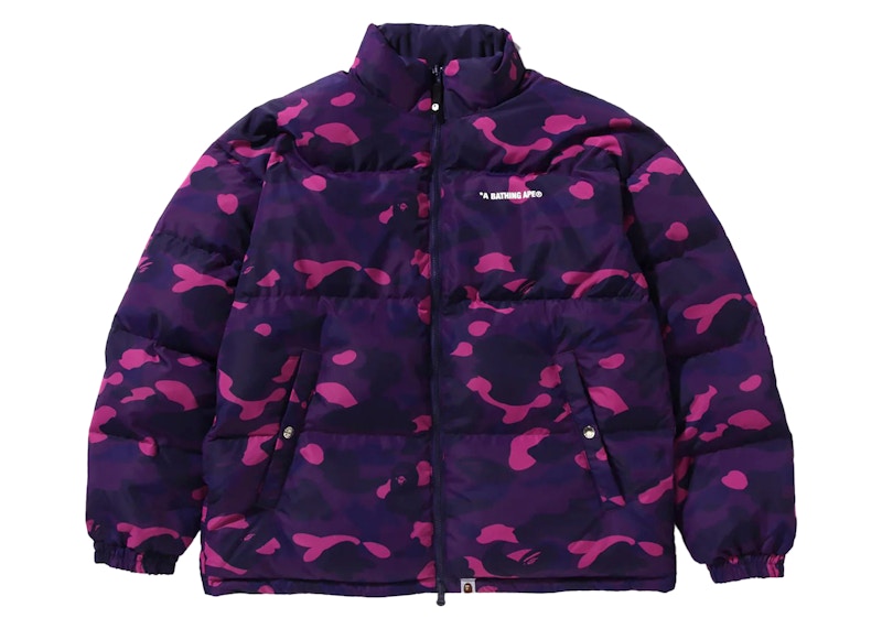 Bape Color Camo Reversible Down Jacket Purple