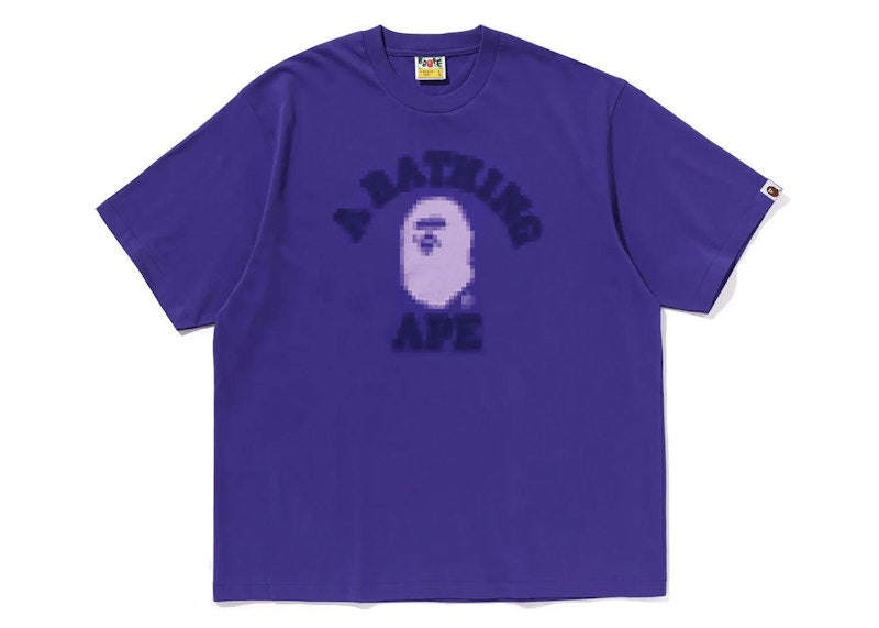 Bape Pixal College Relaxed Fit Tee Purple