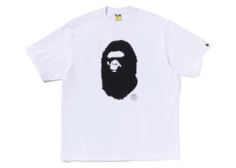 Bape Pixel Ape Head Relaxed Fit Tee White