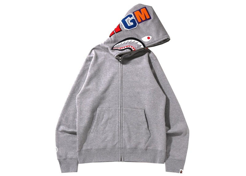 Bape Shark Full Zip Hoodie (Ss22) Gray