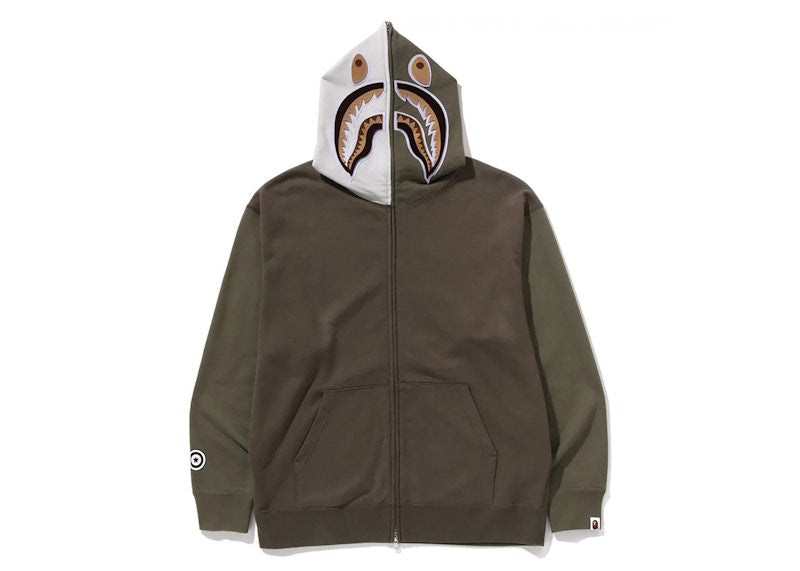 Bape Shark Full Zip Ii Hoodie Olivedrab