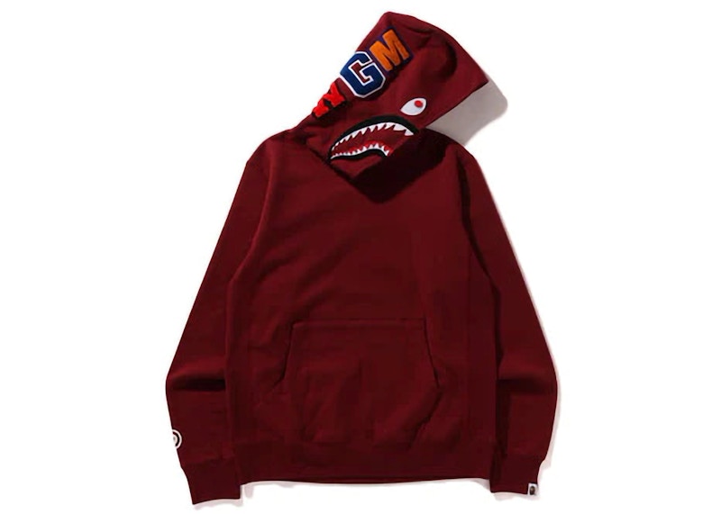 Bape Shark Pullover Hoodie Burgundy