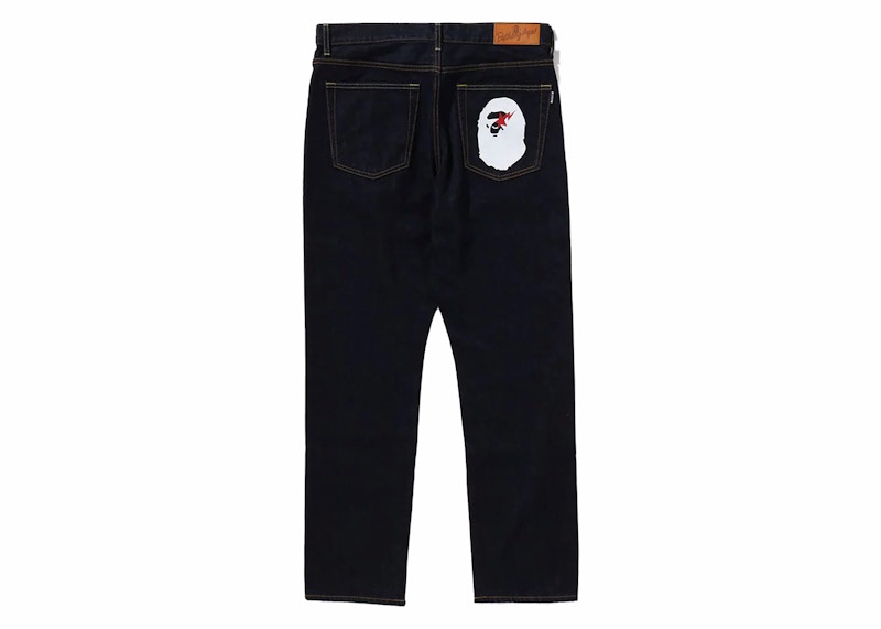 Bape Sta Ape Head Regular Fit Denim Pants Indigo