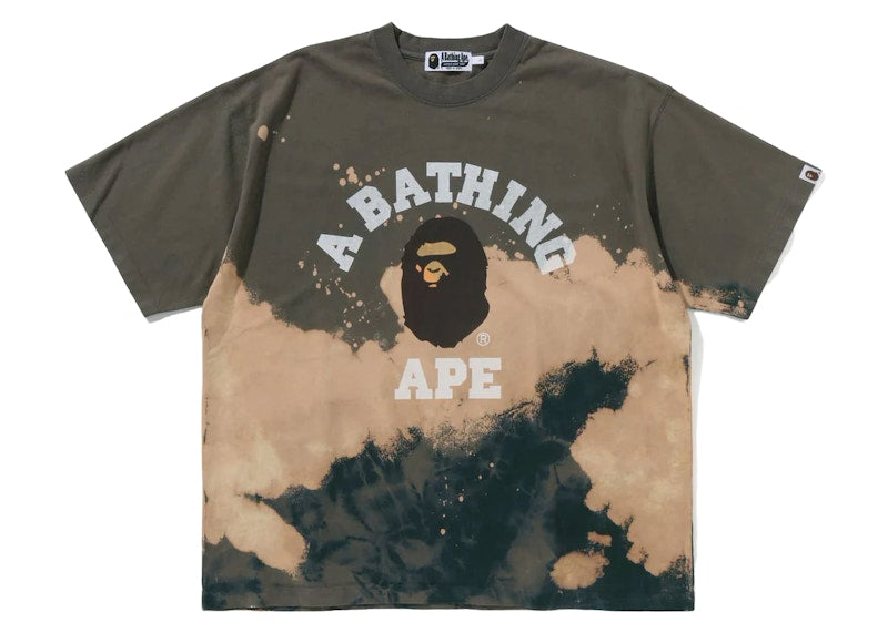 Bape Tie Dye College Relaxed Fit Tee Beige