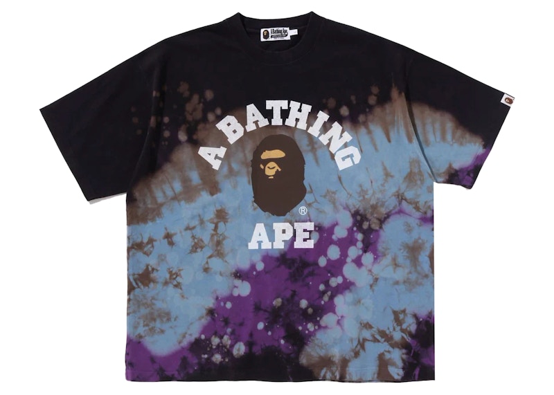 Bape Tie Dye College Relaxed Fit Tee Black