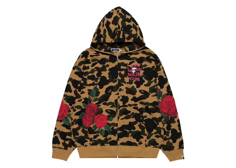 Bape X Anti Social Social Club Full Zip Hoodie Yellow