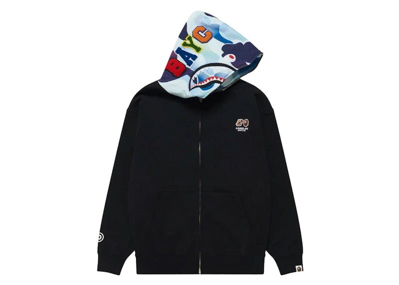 Bape X Bayc Shark Full Zip Hoodie Black