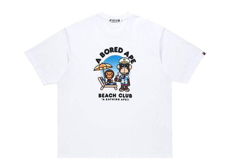 Bape X Bored Ape Yacht Club Resort Tee White