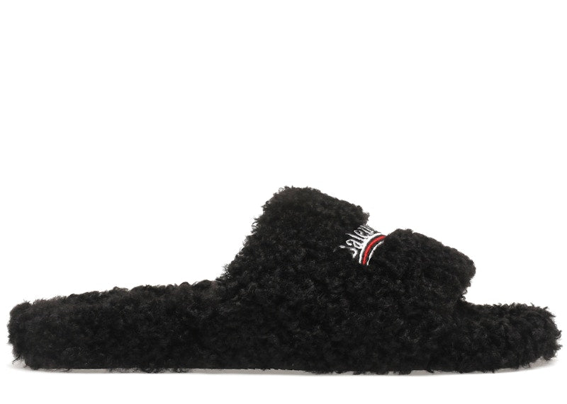 Balenciaga Furry Slide Black