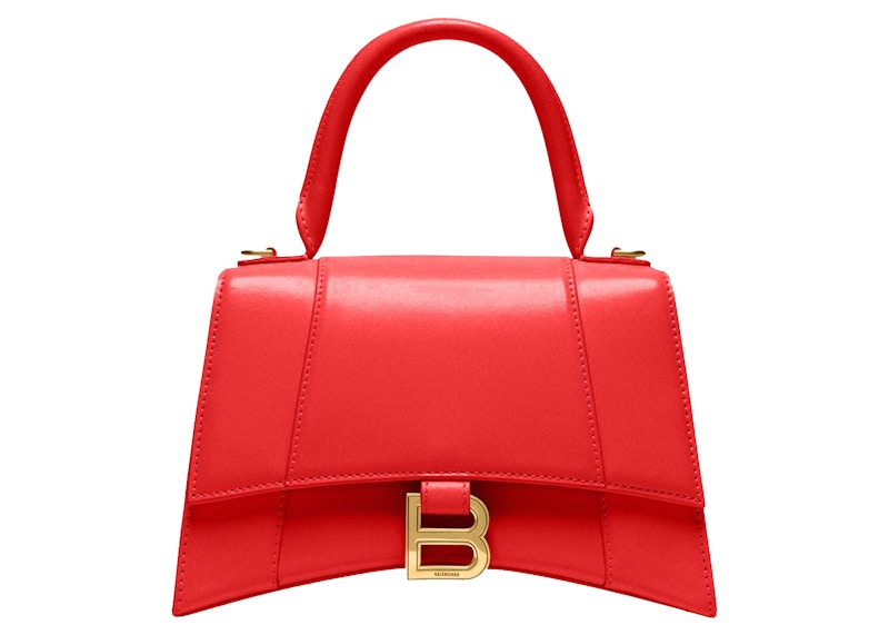 Balenciaga Hourglass Small Top Handle Bag Red