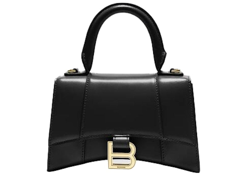 Balenciaga Hourglass Top Handle Bag Extra Small Black