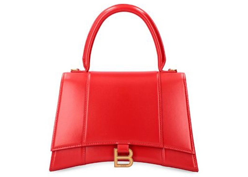 Balenciaga Hourglass Top Handle Bag Medium Bright Red