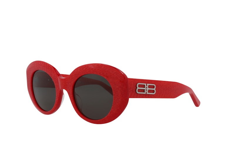 Balenciaga Round Oval Sunglasses Red/Grey (Bb0235S-30013502-003)