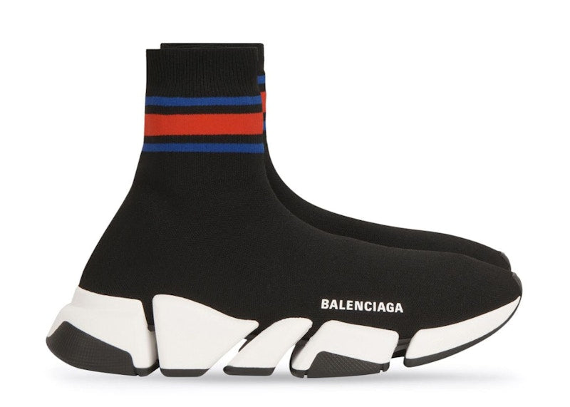 Balenciaga Speed 2.0 Black Blue Red Stripe