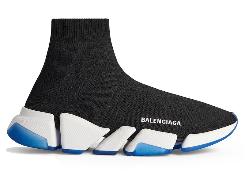 Balenciaga Speed 2.0 Clear Sole Black White Blue