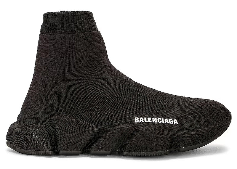 Balenciaga Speed Full Knit Black White Logo